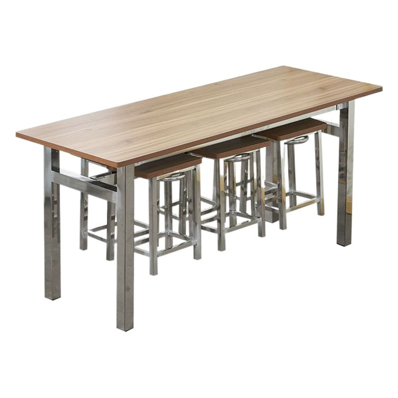 Обеденный стол и стулья для школы, фабрики, ресторана, персонала, на 4, 6, 8 человек, стол для столовой, подвесной стул, табурет, стол, сталь и дерево.