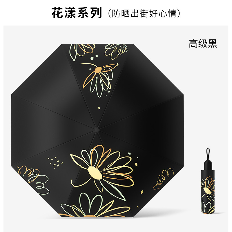 工厂直销雨伞大号晴雨两用遮阳伞防晒防紫外线黑胶折叠批发广告伞|undefined