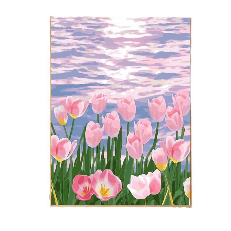 30種類の花卉diyデジタル油絵の震え音電気商が次々と露店を出してバラの手描き装飾画を卸売りした|undefined