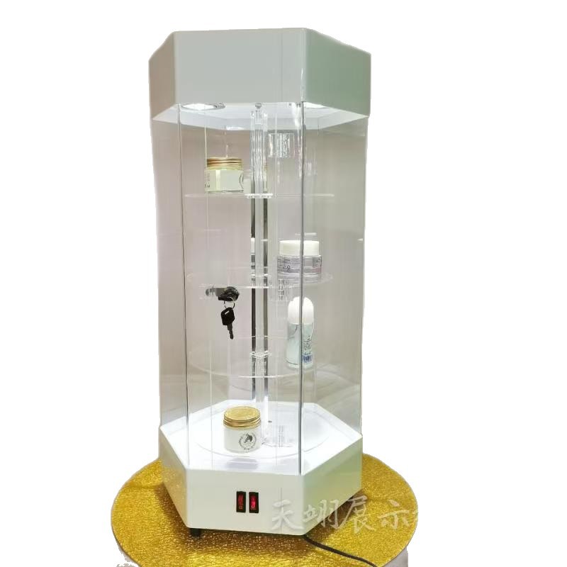 Gabinete de exhibición acrílico giratorio estante de exhibición de joyería estante de exhibición de productos dentales orales estante especial para exposición