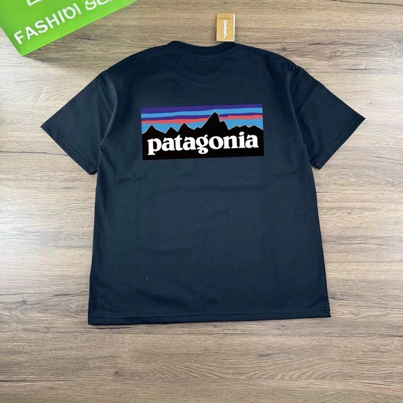 パタゴニア サマーマウンテンプリント カジュアル ゆったり ラウンドネック 半袖Tシャツ 男女兼用 カップルウェア 環境に優しいプリント|undefined