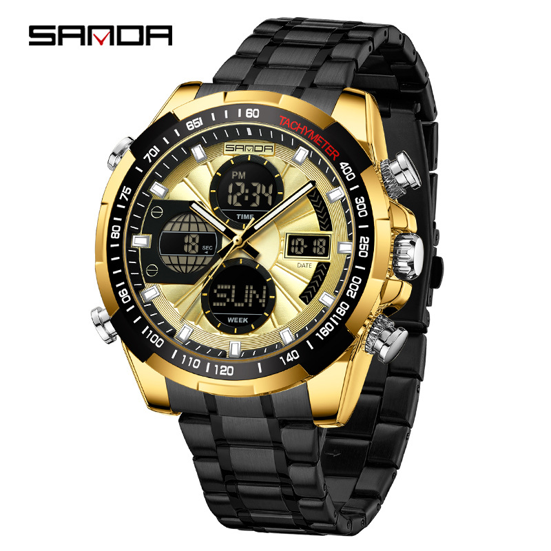 SANDA SANDA 5105 nuevo calendario multifuncional relojes de hombres estudiantes al aire libre relojes de luz impermeable