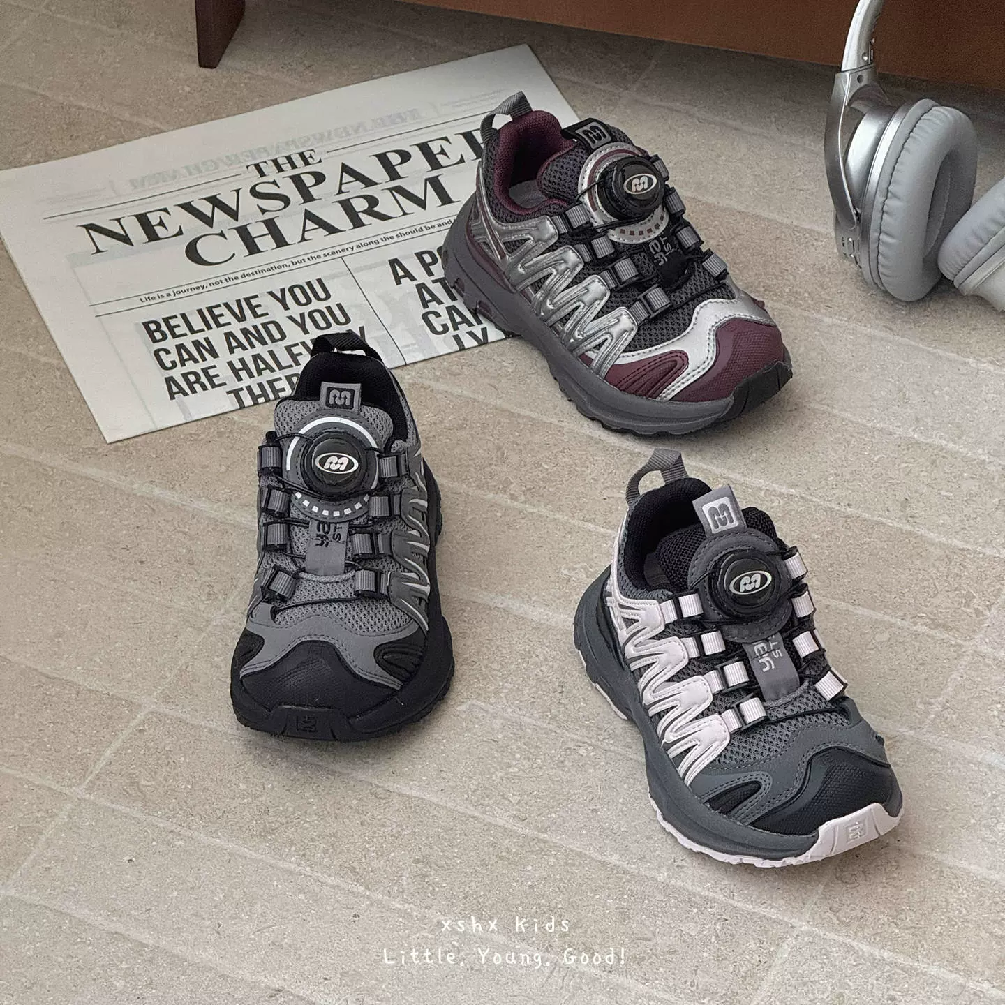 XSHX小萨旋转扣｜男女童秋冬单绒护足轻量山系运动鞋登山徒步跑步