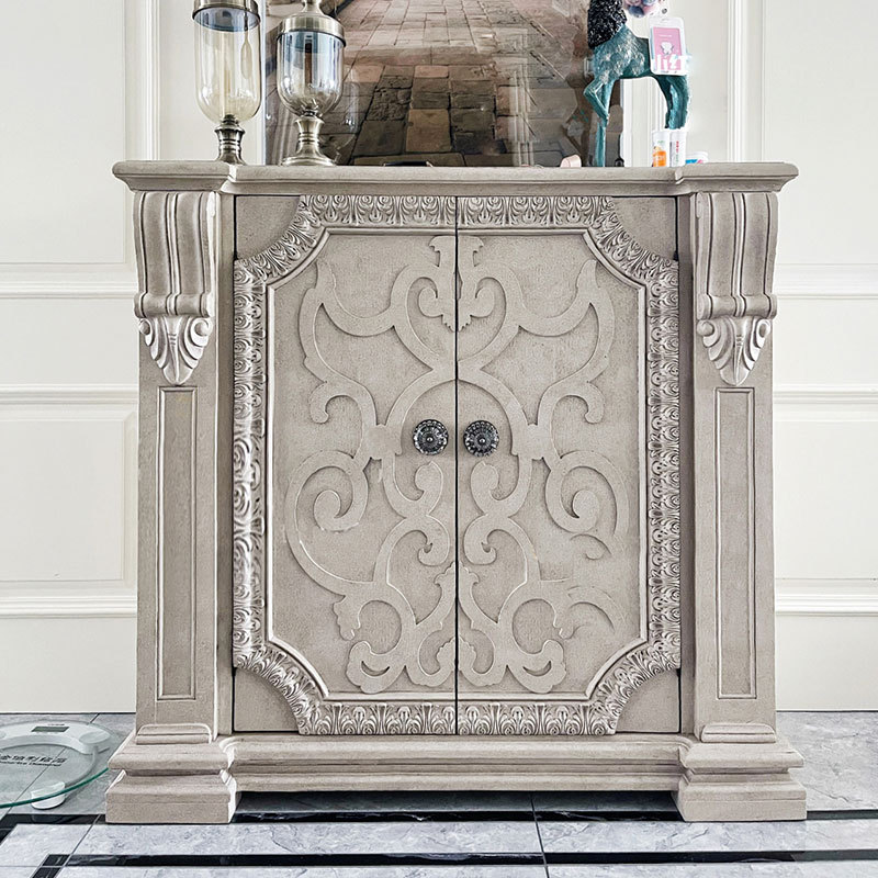 美式玄关柜法式复古实木门厅柜鞋柜储物柜餐边柜art建筑复兴摆柜