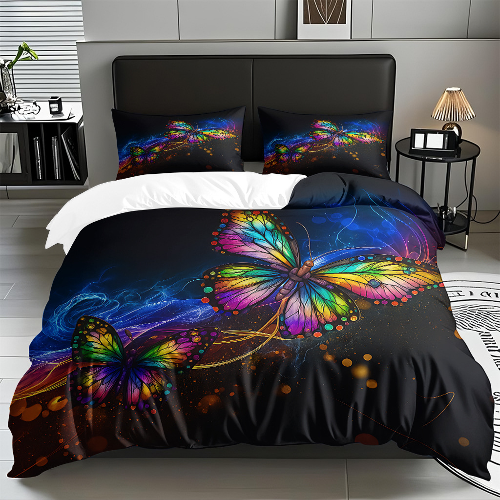 Su propia fábrica suministra directamente una variedad de colchas de impresión digital de mariposa. Comercio electrónico transfronterizo preferido para soportar el modo TEMU JIT.