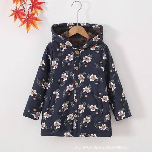 Cross-border new autumn and winter padded hooded jacket wholesale with hooded pockets in multiple colors, mid-length warm and fashionable jacket