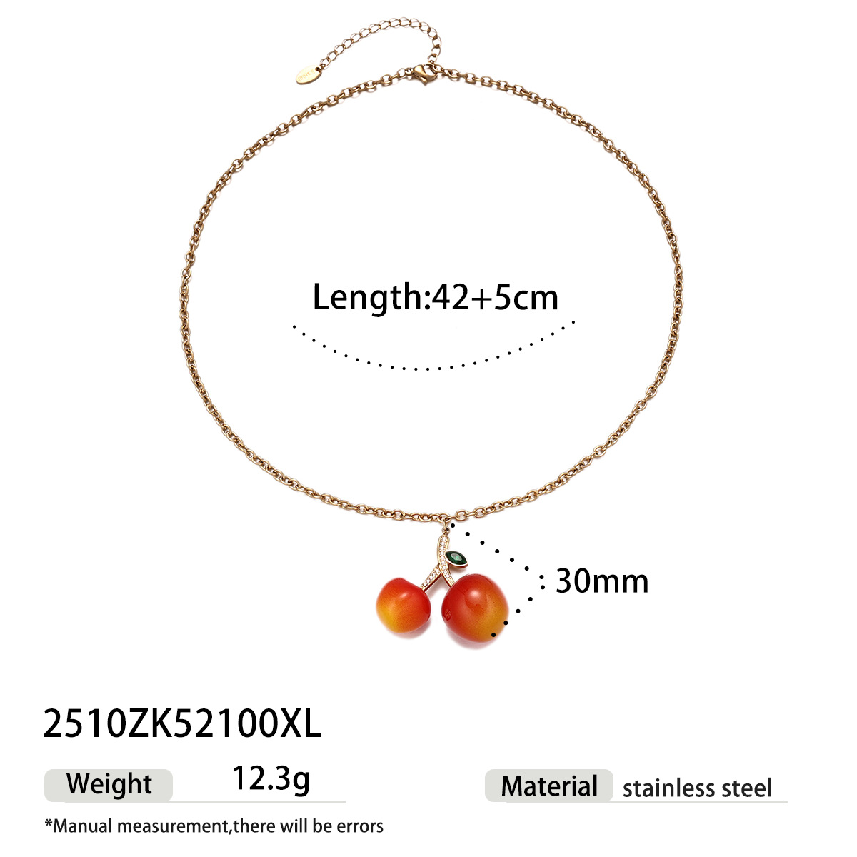 Tina moda transfronteriza nueva fruta dulce fresca flor de limón colgante de hoja cadena ajustable collar mujer image 12