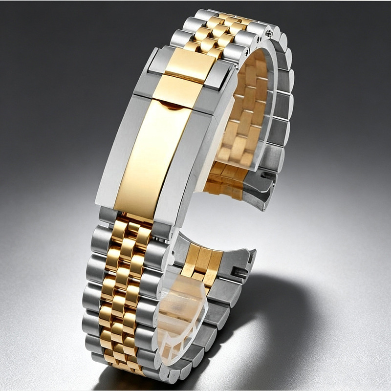 Suitable for Role.X Rolex Metal Stainless Steel Watch Strap Men's Datejust Oyster Perpetual Curved Strap 20mm Suitable for Role.X Rolex Metal Stainless Steel Watch Strap Men's Datejust Oyster Perpetual Curved Strap 20mm