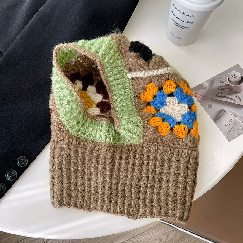 Зимняя crochet handmade, теплая вязанная шерстяная шарф, корейский стиль