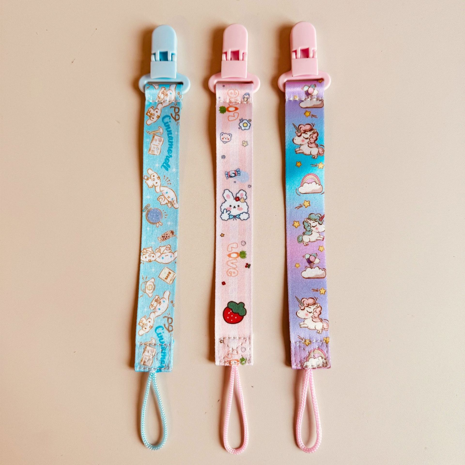 Clip de chupete para bebé, cadena anti-caída, cordón, cadena de chupete, hebilla de seguridad para bebé