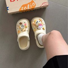 夏季EVA卡通外穿款增高防滑少女心洞洞鞋女包头拖鞋柔软沙滩