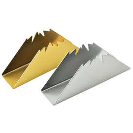 北欧金色不锈钢三角形立式纸巾架餐厅酒店金属纸巾座板纸纸巾夹
