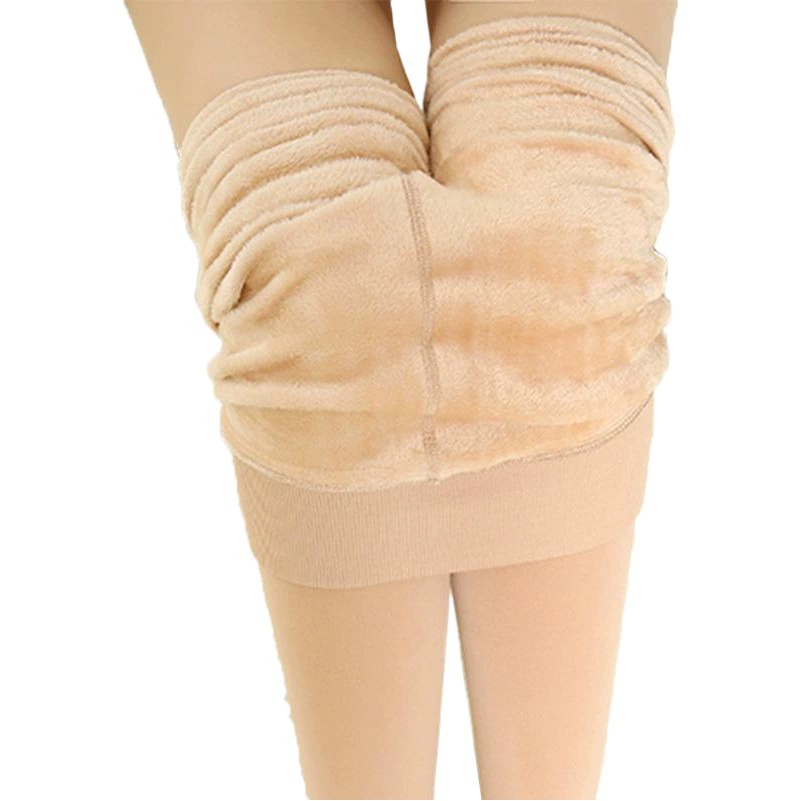 Нейлоновые леггинсы телесного цвета, подходящие для осени и зимы, с эффектом натуральной кожи, на флисовой подкладке, утолщенные, 220 г, оптом.