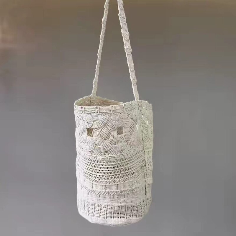 High-Quality Hollow-Out Wax Rope Hand-Woven Bag Hobo Underarm Bag Bucket Bag Single Shoulder Tote Bag for Women 2026 Spring/Summer High-Quality Hollow-Out Wax Rope Hand-Woven Bag Hobo Underarm Bag Bucket Bag Single Shoulder Tote Bag for Women 2026 Spring/Summer