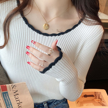 早秋季打底衫女装内搭2025新款爆款低圆领针织上衣独特毛衣可外穿