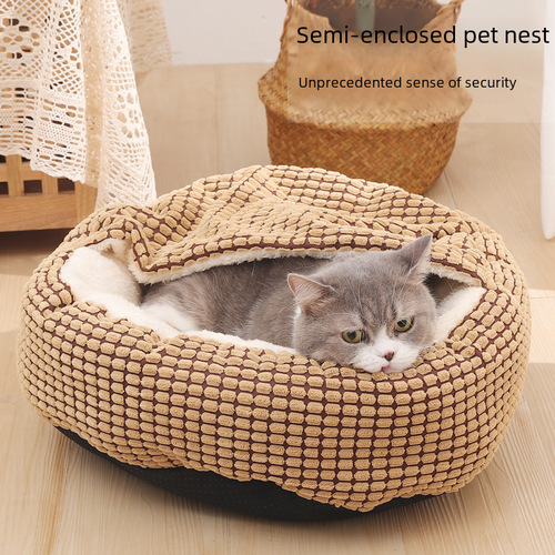 Manufacturer wholesale cat beds all-seasons universal semi-enclosed dog beds round pet beds dog beds cat mats pet supplies