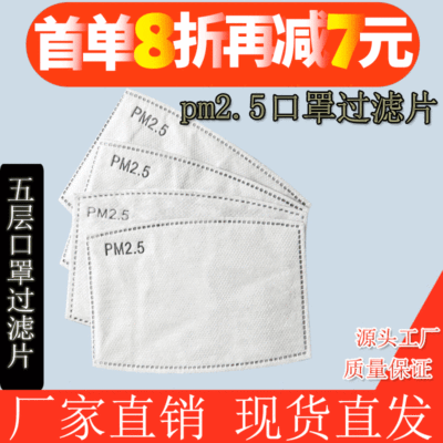 PM2.5过滤片 厂家直销 5层防护防尘过滤棉滤芯活性炭垫片口罩滤片|ms