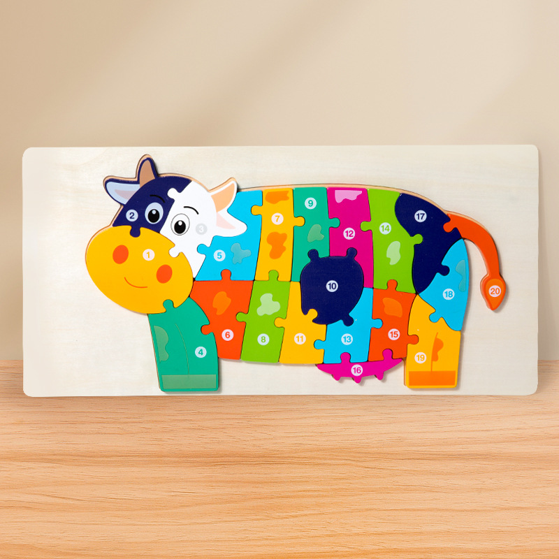 Gran tamaño de cierre puzzle de dinosaurio tridimensional puzzle cognitivo digital animal puzzle puzzle infantil puzzle puzzle