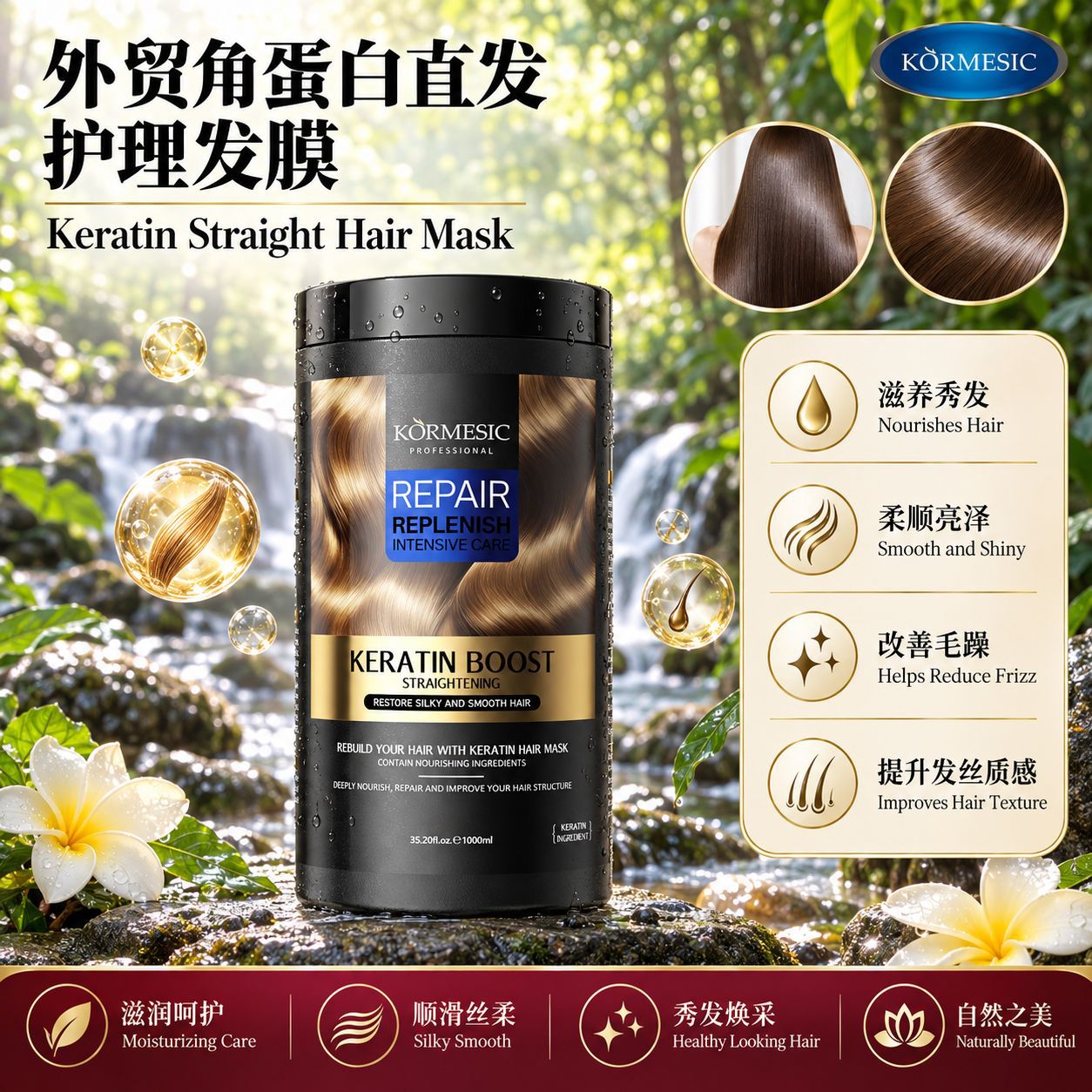 Mascarilla Capilar de Keratina Alisadora Nutritiva para Cabello image 1