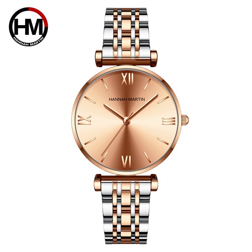 Japan Miyota 2035 movement solid stainless steel strap watch silver rose gold baby's breath ladies watch