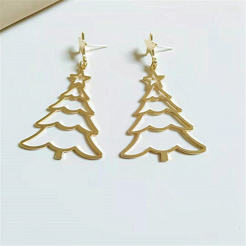 Christmas Tree, Sun Pattern Women'S Gender Plating Design 1 Pair Christmas Fashion Christmas Tree Sun Plating Alloy Drop Earrings