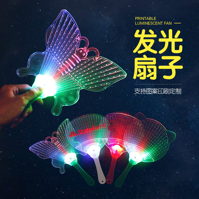 En stock LED colorido luminoso ventilador etapa drama rendimiento luminoso accesorios mini ventilador centro comercial publicidad regalos