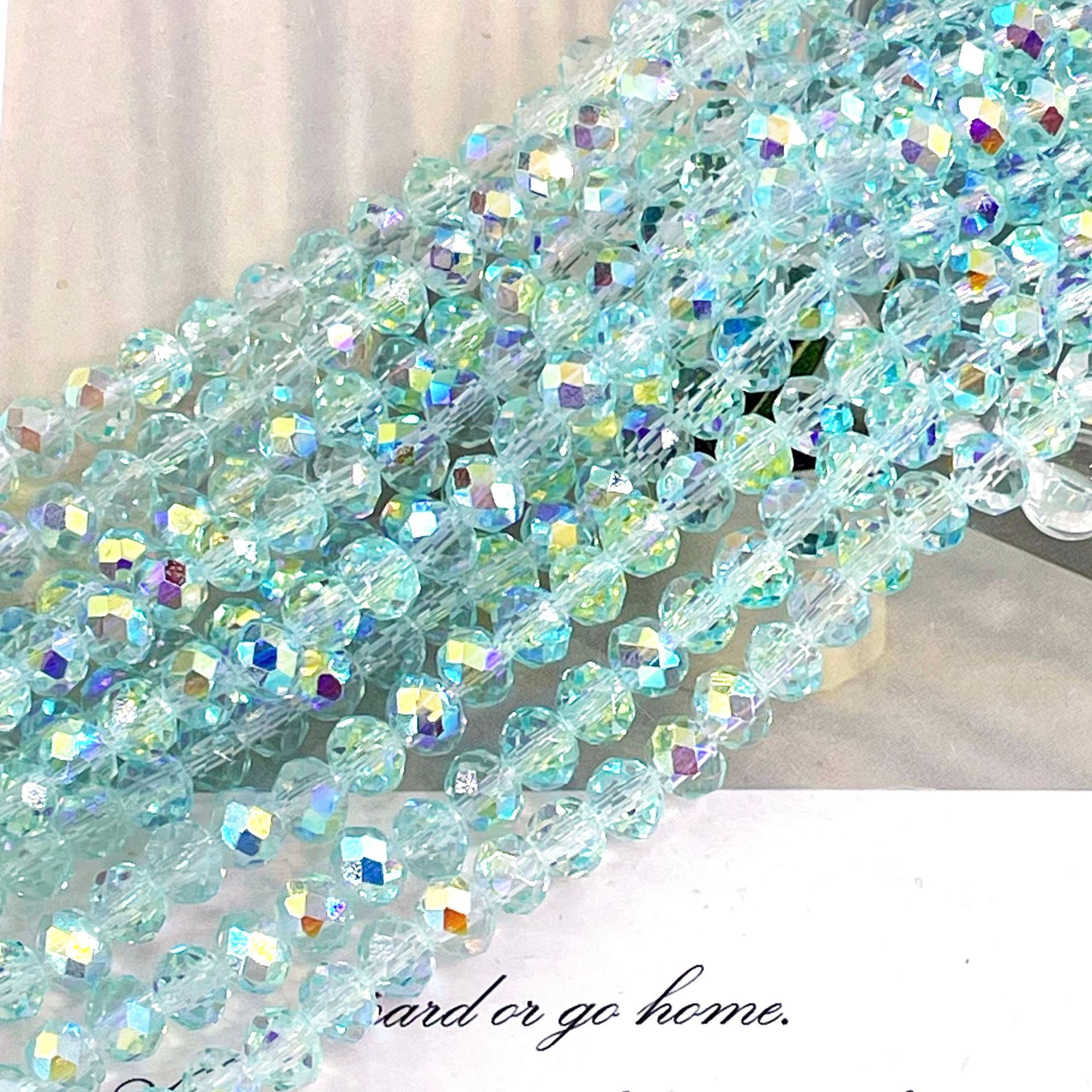 Cuentas de cristal planas y redondas de 4/6/8 mm, cuentas de cristal brillantes hechas a mano para joyería DIY, cuentas sueltas para collar y pulsera