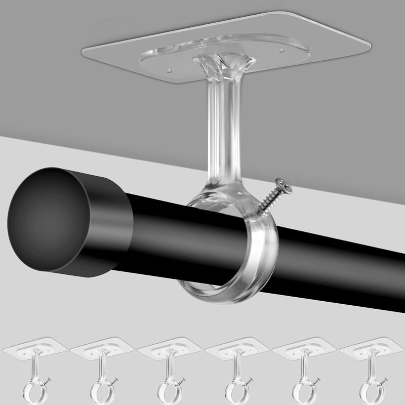 Cross-Border Ceiling-Mounted Curtain Rod Brackets Are Available, Adhesive Curtain Rod Brackets Require No Drilling and Can Be Hung Without Nails Cross-Border Ceiling-Mounted Curtain Rod Brackets Are Available, Adhesive Curtain Rod Brackets Require No Drilling and Can Be Hung Without Nails