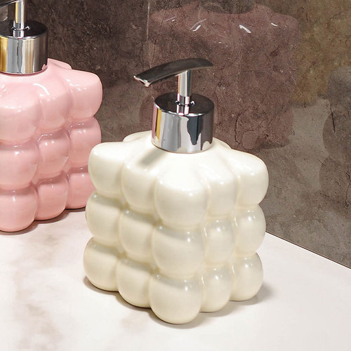 Light luxury ceramic hand washing shampoo bottle bathroom shower gel empty bottle refill bottle press bottle lotion dispenser wholesale