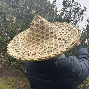 竹编斗笠夏季遮阳防晒成人老式农用手工编制农民草帽舞蹈表演-阿里巴巴