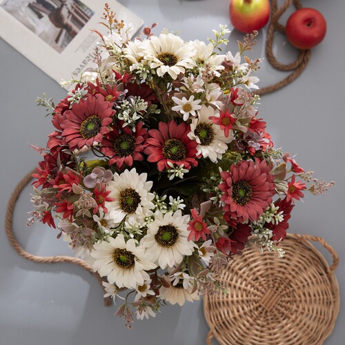Green plant wholesale autumn wind sun bouquet artificial flower manufacturer fake flower wedding decoration cross-border CL06001