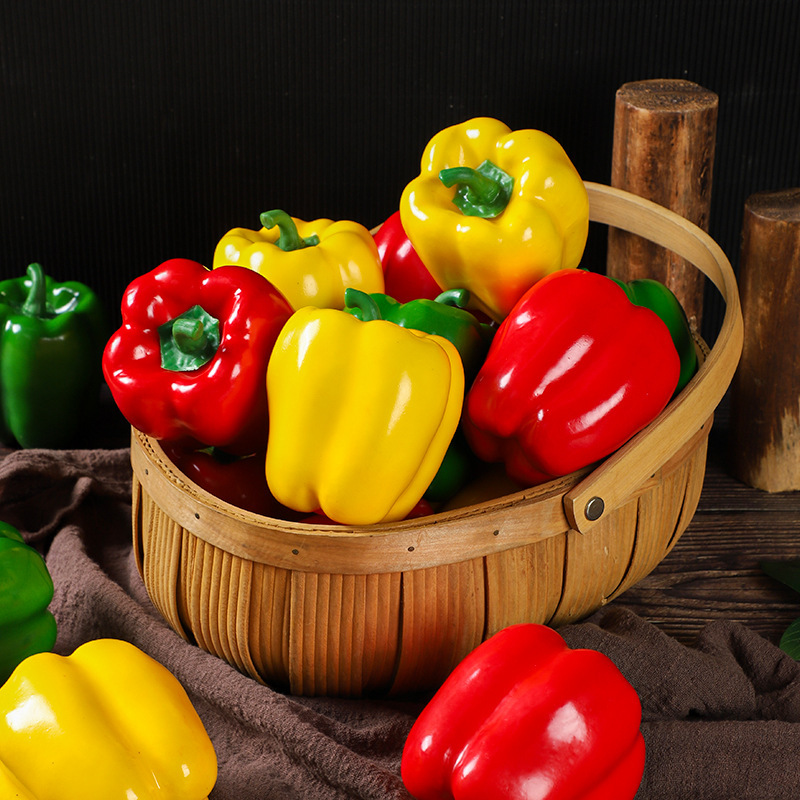 Simulation bell pepper in stock fake vegetable pepper model simulation vegetable foam simulation red green yellow vegetable pepper model props Simulation bell pepper in stock fake vegetable pepper model simulation vegetable foam simulation red green yellow vegetable pepper model props