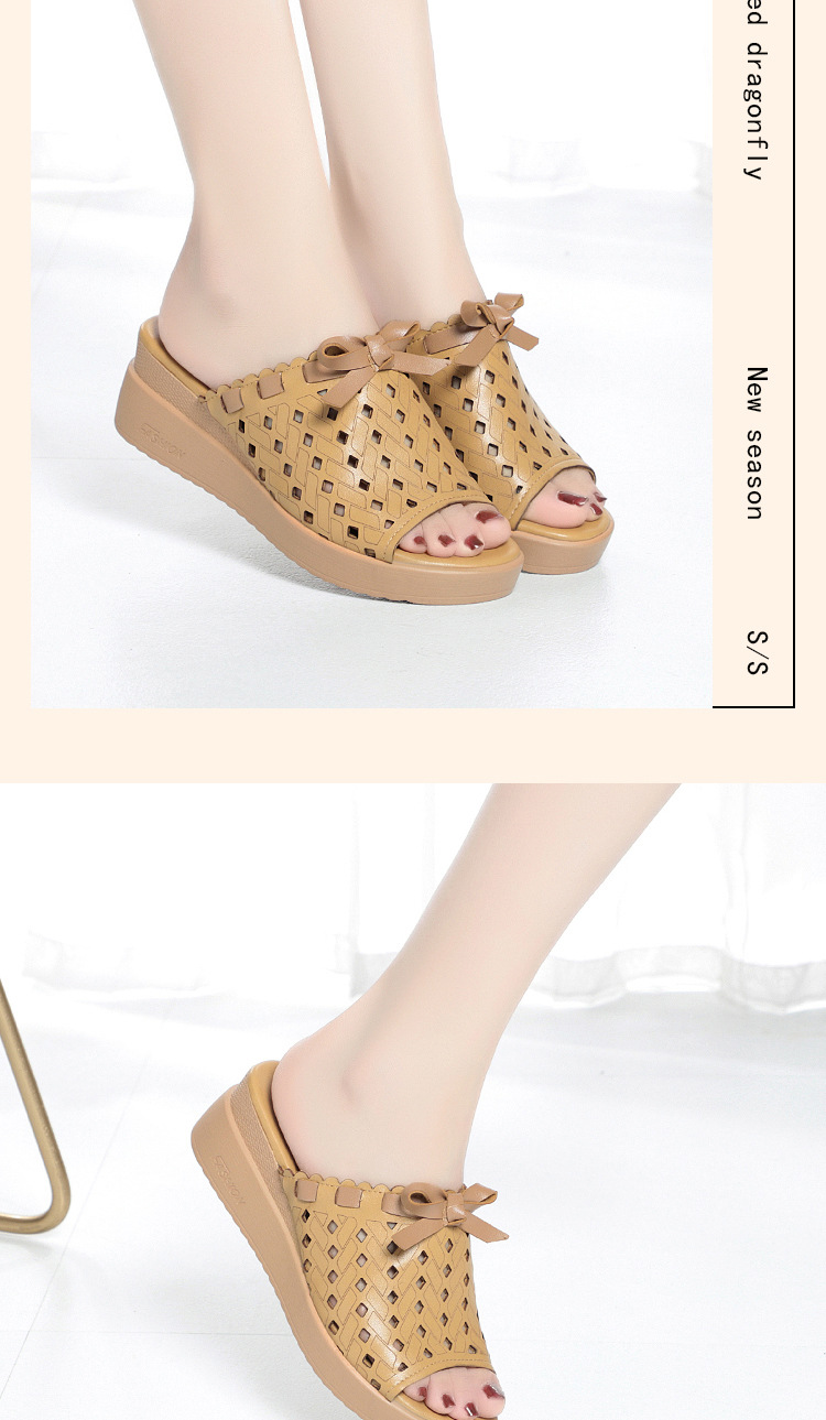 Dép sandal nữ quai chữ V đế dày da thật phong cách dân tộc — đen chi tiết 12