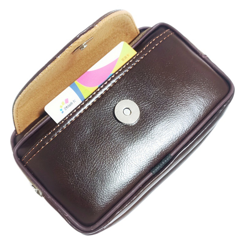 Wholesale large PU leather mobile phone bag men's wear belt mobile phone waist bag waterproof hanging bag construction site work waist bag
