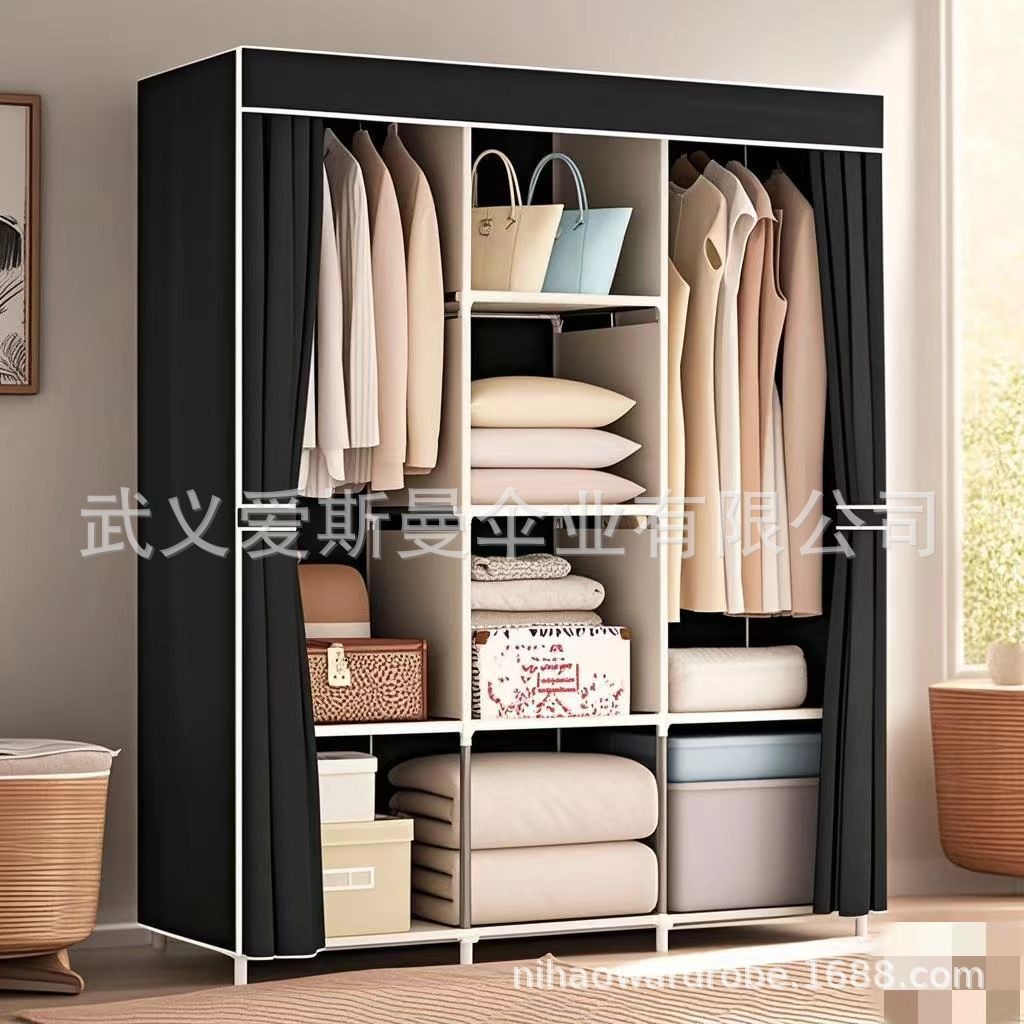 E-commerce Cross-Border Rental Simple Wardrobe Multi-Layer Clothing Wholesale Factory Closet Large Capacity Storage