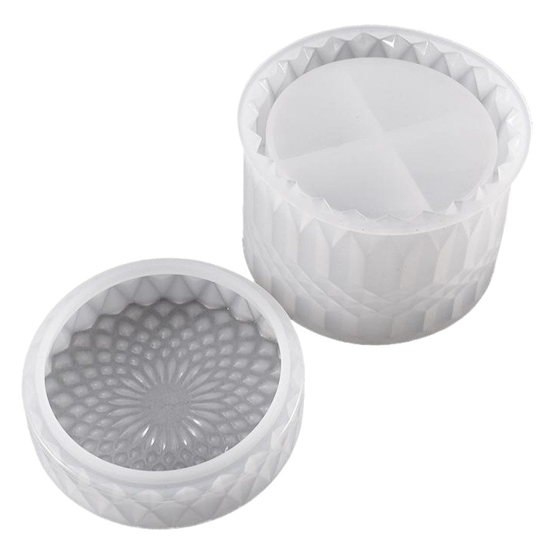 Creativo y práctico DIY cristal redondo caja de almacenamiento molde DIY cristal epoxi botella del molde Silicona