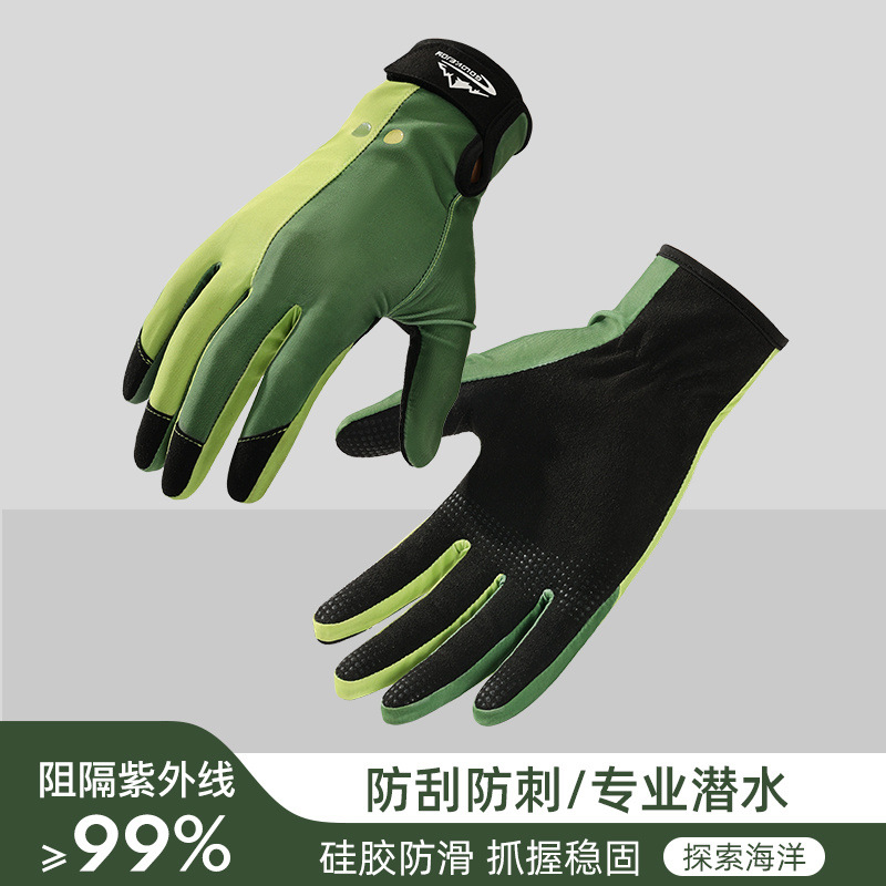 Professional Full-Finger Diving Gloves for Men, Summer Outdoor Surfing and Fishing Gloves, Snorkeling Gloves, Free Shipping
