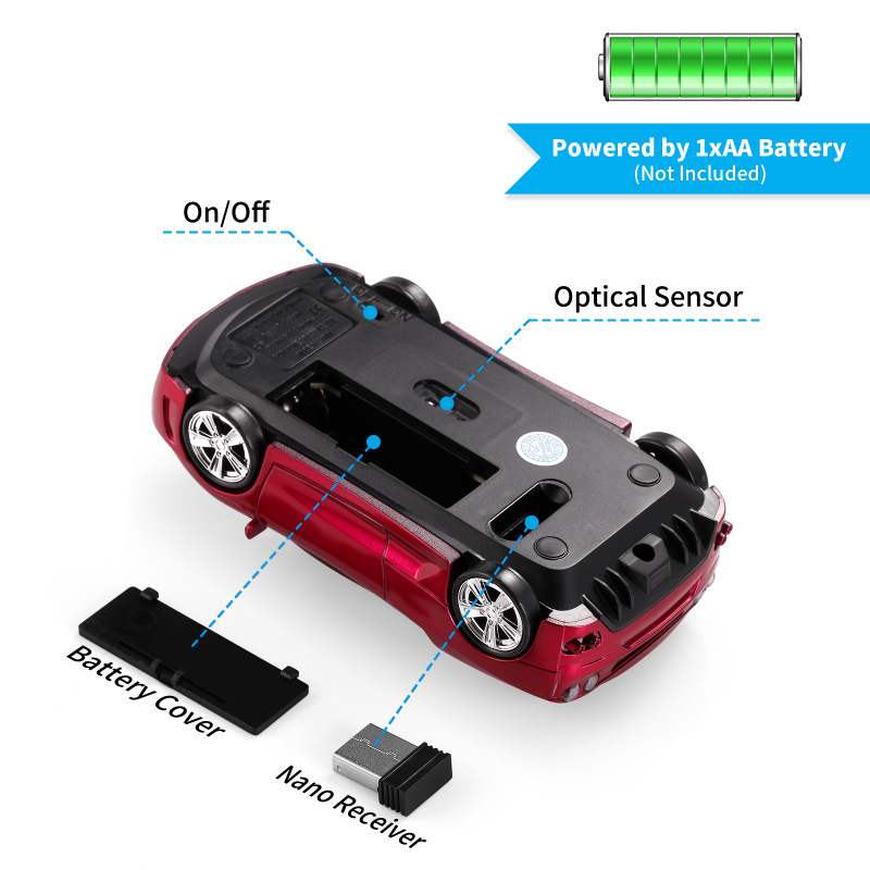 LOGO personalizado ratón inalámbrico ratón de oficina optoelectrónico empresa adquisición periféricos de computadora modelo de coche de carreras ratón de computadora