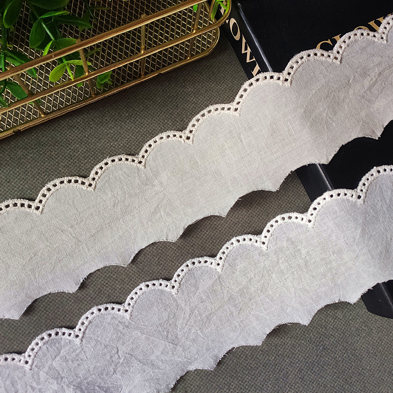 5cm wide simple new cotton bar code embroidery lace all-match Lolita DIY children's clothing doll collar accessories