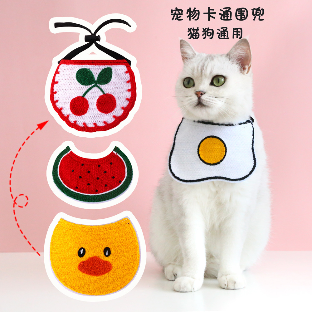 Mascotas gatos Teddy perros fruta sandía huevo de bolsillo cereza pato amarillo delodón delodón toallas de saliva