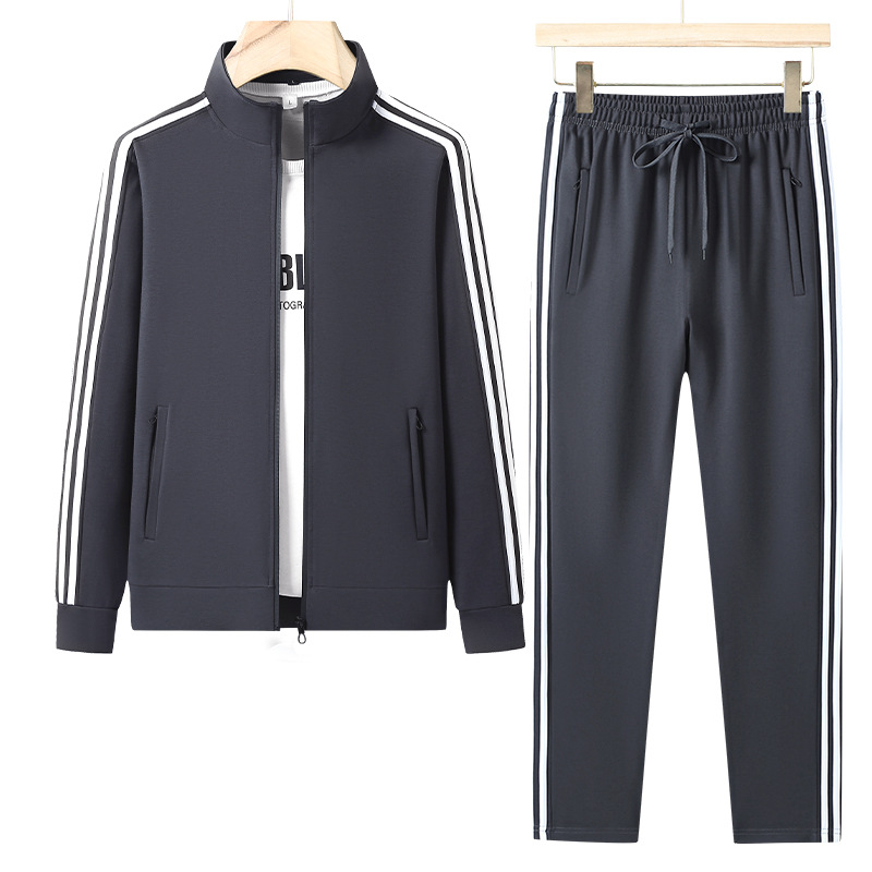 L - 6XL primavera y otoño traje deportivo casual hombre seda romana traje suelto grande hombre gordo pantalones largos pies