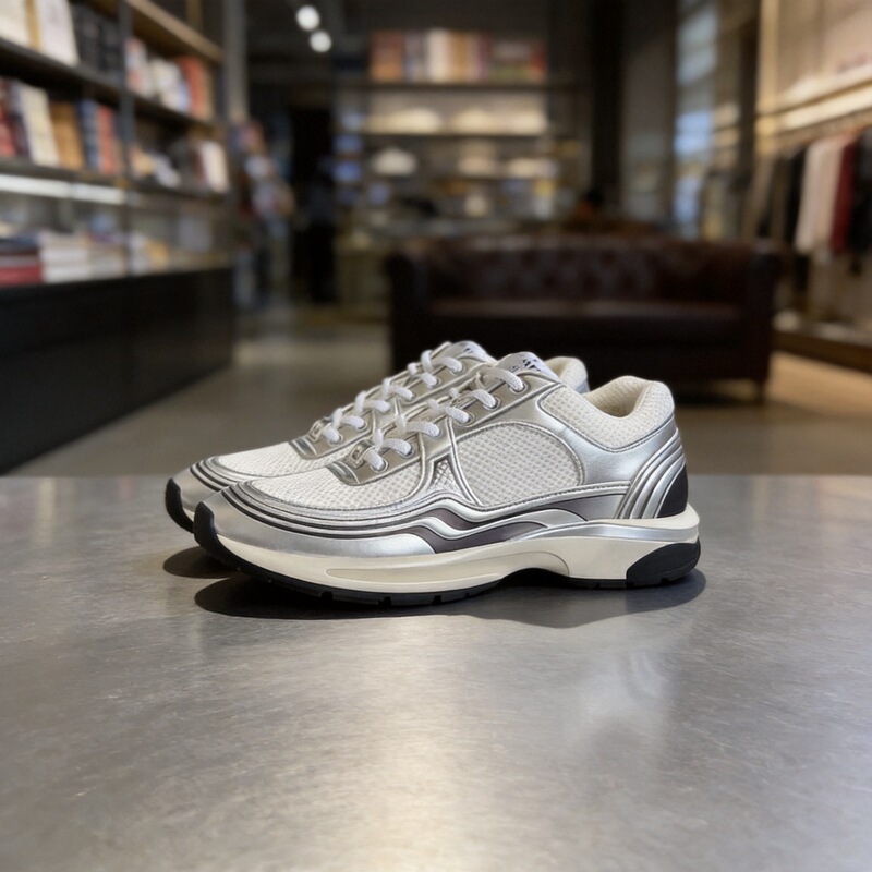 Cross-Border Putian Pure Original New Style Chanel-Inspired 24C Running Shoes Couple's Model Leather Mesh Breathable Casual Sports Shoes
