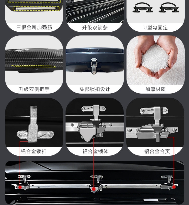 Suitable for car roof luggage box, specifically for Volkswagen Tiguan L, Touareg, T-Roc, Touran, Sharan, POLO, and C-Trek