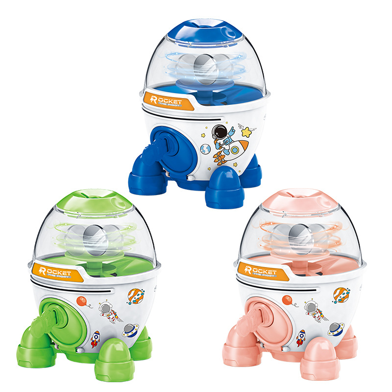 Hucha DE LOS NIÑOS juguete educativo DIY moneda giratoria Rocket Lifter decoración bebé juguete primavera Festival regalo