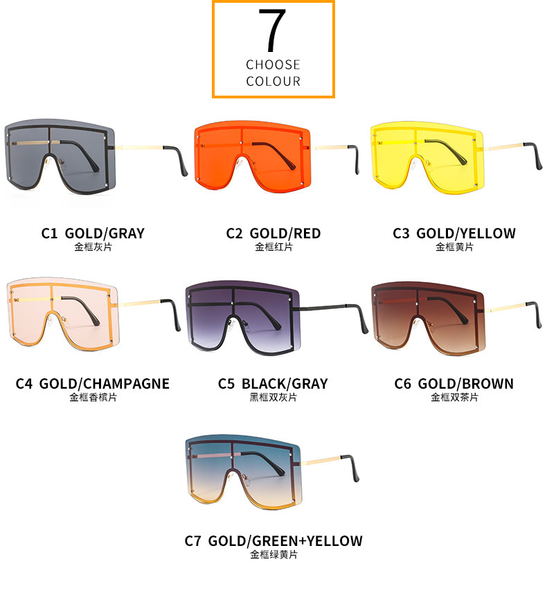Exaggerated Streetwear Solid Color Pc Special-Shaped Mirror Frameless Men's Sunglasses display picture 4