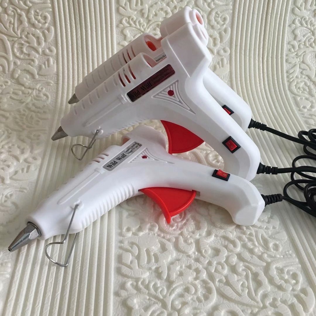 白色大胶枪热熔胶枪带开关热熔胶枪DIY饰品配件高温胶枪批发