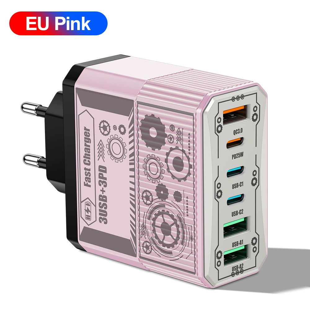 6-в-1 зарядное устройство Mecha BK304, QC3.0 многопортовое USB с PD25W, варианты вилок EU/US/UK