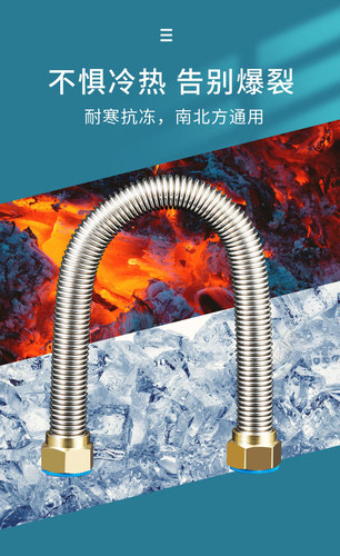 dn15/4 points 304 stainless steel 201 encrypted corrugated pipe water heater toilet hot and cold water inlet high pressure hose explosion-proof