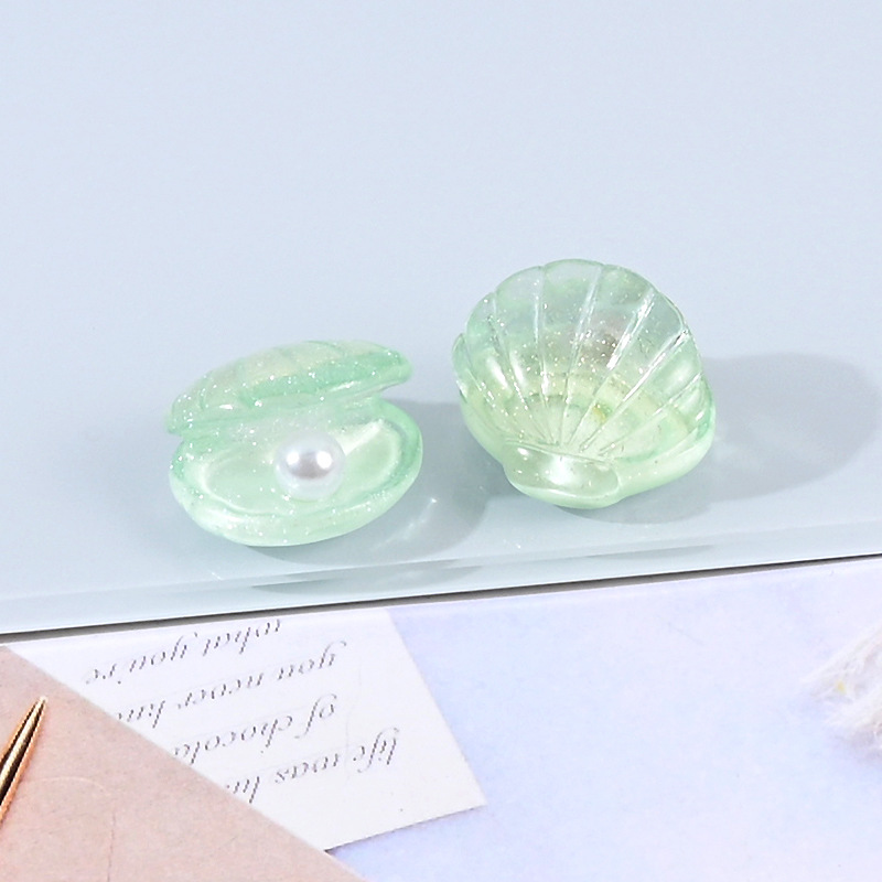 Resina artificial perla Shell agujero zapatos DIY accesorios horquilla DIY crema pegamento accesorios pequeños accesorios resina accesorios pequeños