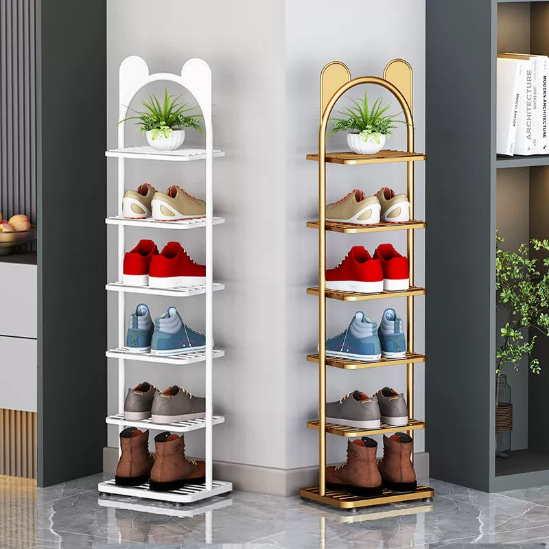 Многослойный бытовой шкаф для общежития, спальни, экономичная дверная полка для обуви, маленькая узкая пылезащитная полка для хранения обуви, креативная и простая